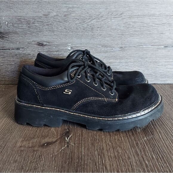 Women's Skecher's Parties-Mate Oxford Shoe, Black Leather, Size 9 - Picture 1 of 9